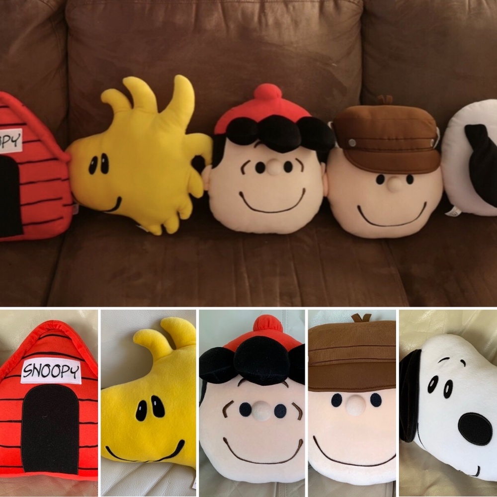 NEW Lot of 5 Snoopy Complete Set McDonald 2015 Plush Cushion Pillow Rare Limited